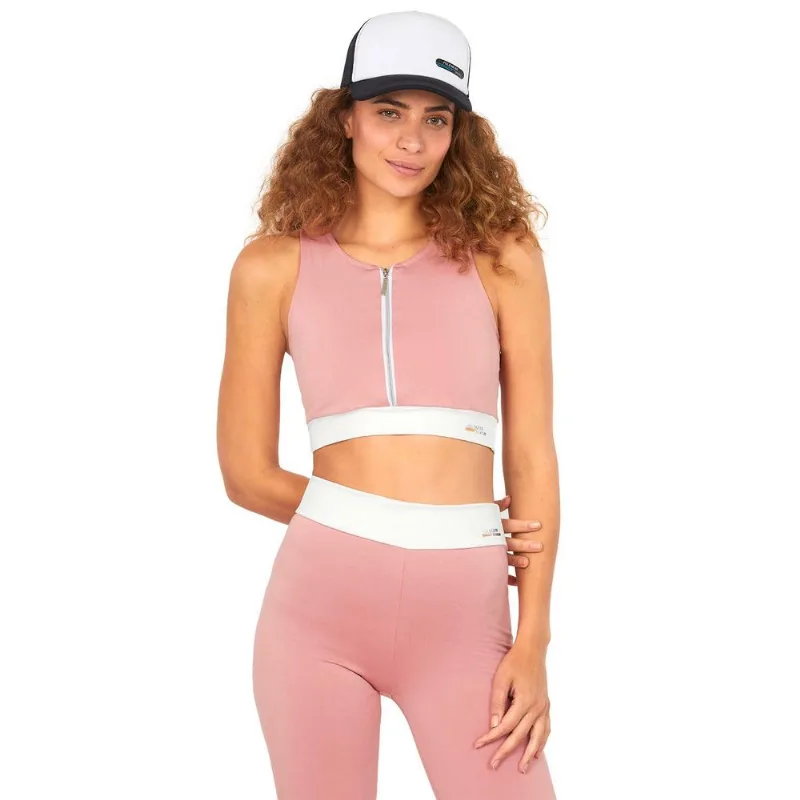 Top Com Ziper Polo Wear Rosa Médio M