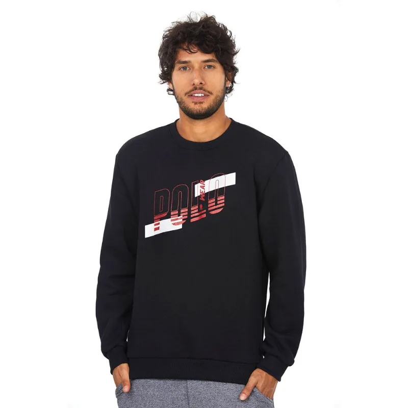 Blusa Masculina Moletom Polo Wear Preto GG