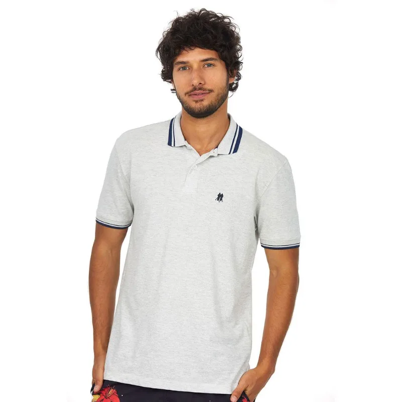 Polo Piquet Polo Wear Mescla Claro Cinza GG