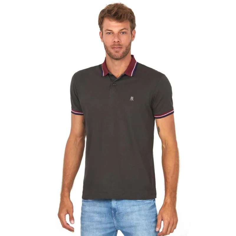 Polo Meia Malha Polo Wear Cinza Escuro G