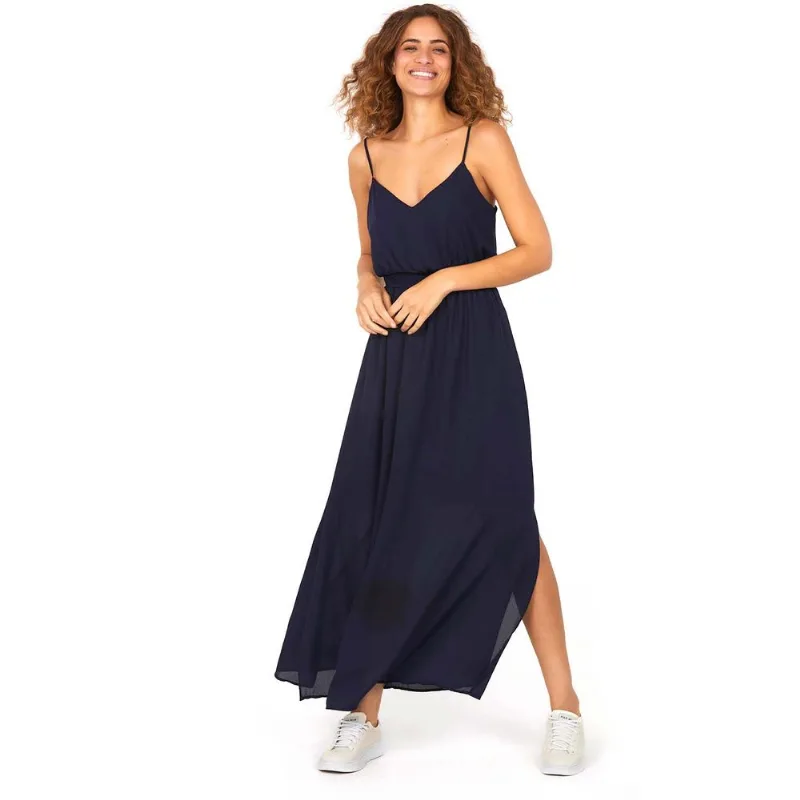 Vestido Longo Com Fenda Polo Wear Azul Escuro P
