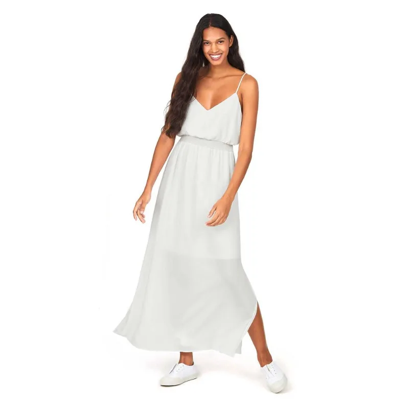 Vestido Longo Com Fenda Polo Wear Off White Branco G