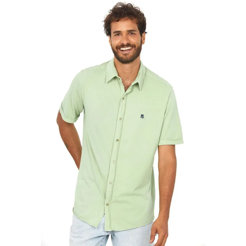 Camisa Masculina Tingimento A Seco Polo Wear Verde Claro P