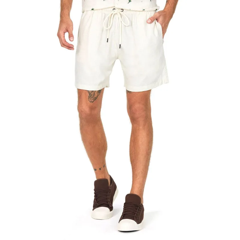 Short Viscolinho Liso Polo Wear Off White Branco GG