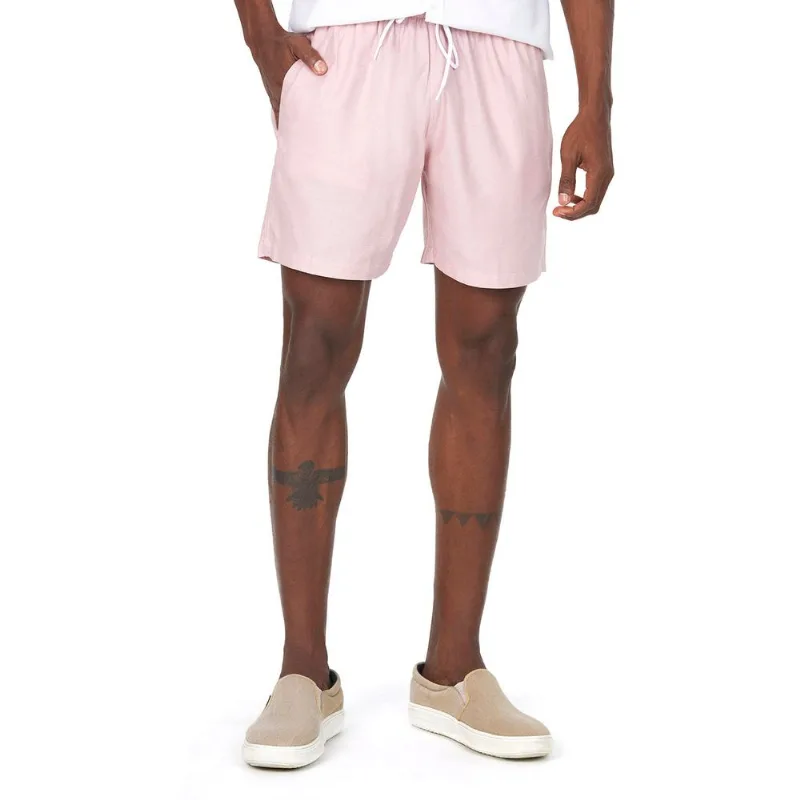 Short Viscolinho Liso Polo Wear Rosa Claro G1