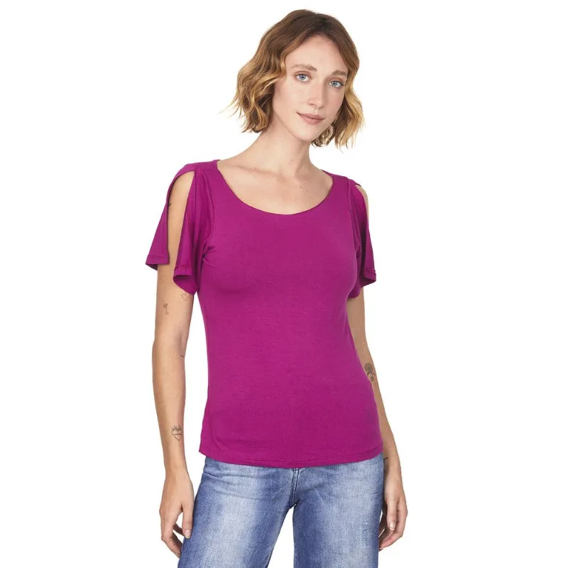 Blusa Abertura Na Manga Polo Wear Roxo Médio GG