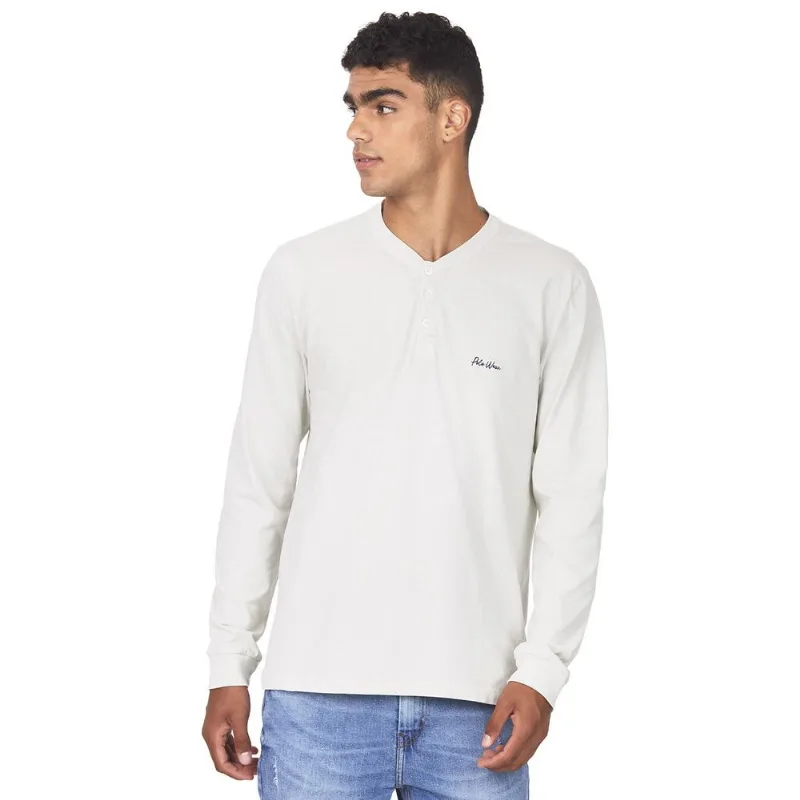 Camiseta Masculina Gola Padre Polo Wear Cinza Claro P