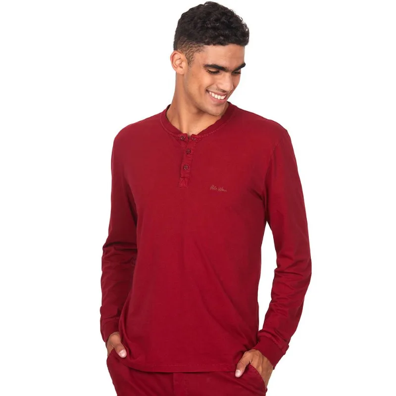 Camiseta Masculina Gola Padre Polo Wear Vermelho Escuro GG