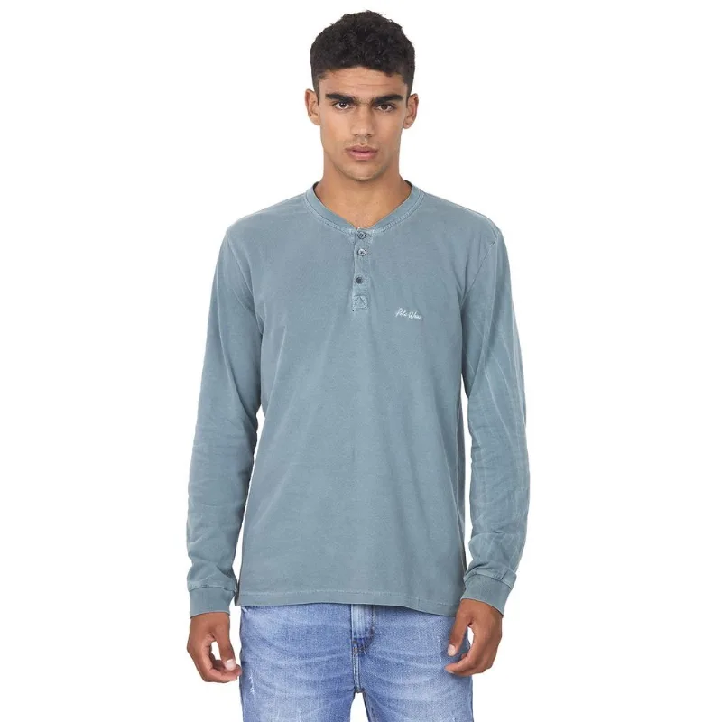 Camiseta Masculina Gola Padre Polo Wear Azul Médio M
