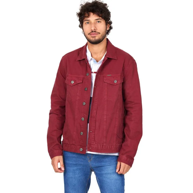 Jaqueta Masculina Sarja Pala Bordado Polo Wear Vermelho Escuro GG