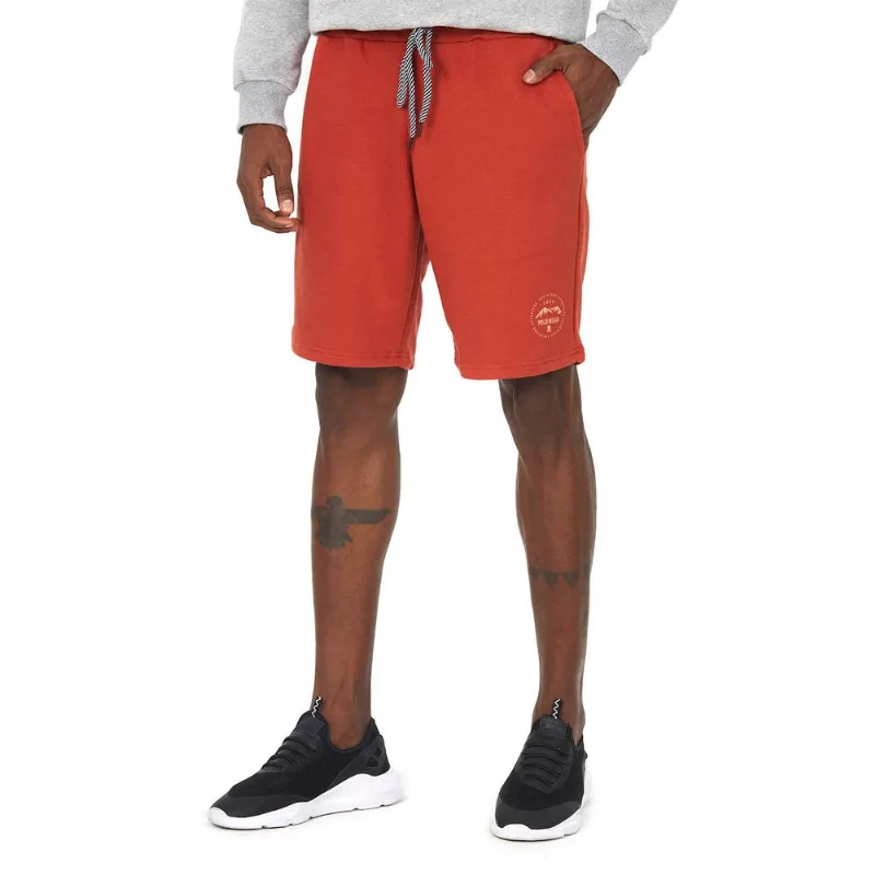 Bermuda Masculina Moletom Urban Style Polo Wear Marrom Médio P