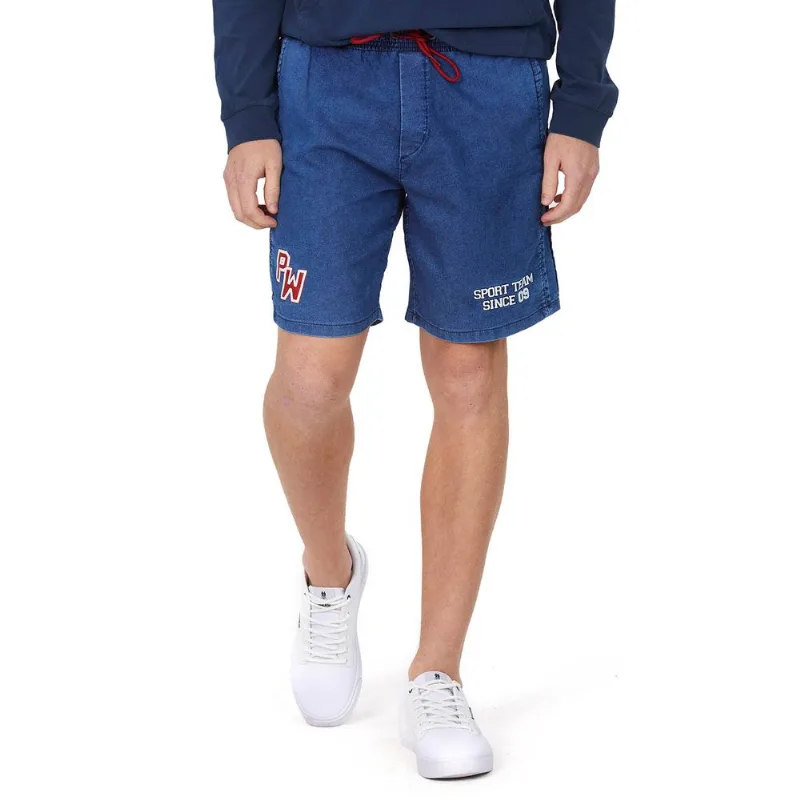 Bermuda Masculina Jogger Lakers Polo Wear Jeans Médio P