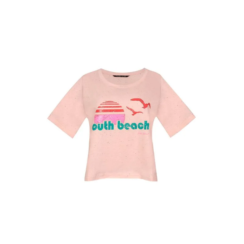 Camiseta Cropped South Beach Polo Wear Rosa Claro M