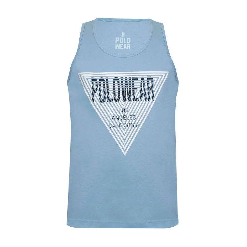 Regata Masculina Estampada Polo Wear Azul Claro P