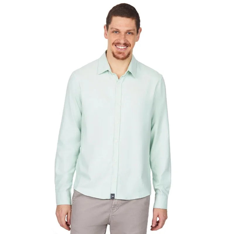 Camisa Viscolinho Oxford Ml Polo Wear Verde Claro G