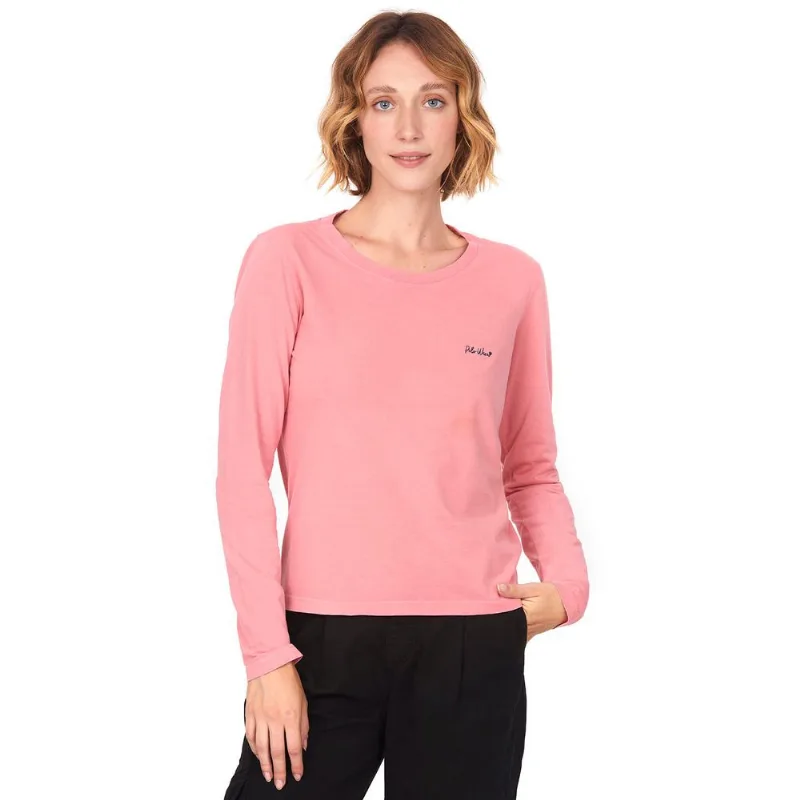 Camiseta Feminina Tint Bordada Polo Wear Rosa Claro M