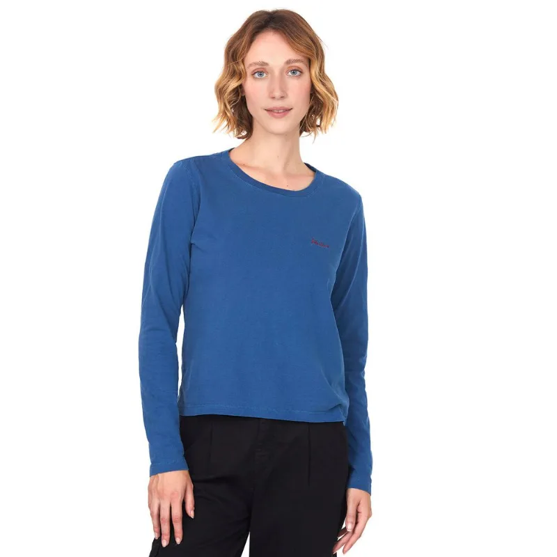 Camiseta Feminina Tint Bordada Polo Wear Azul Escuro P