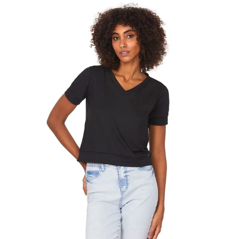 Blusa Gola V Suede Polo Wear Preto P