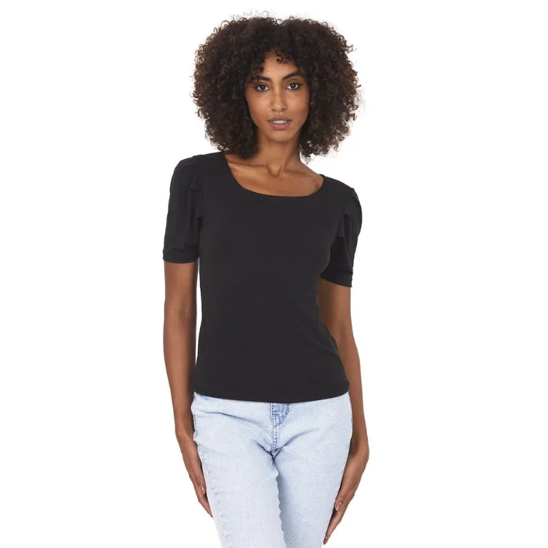 Blusa Manga Bufante Suede Polo Wear Preto G4