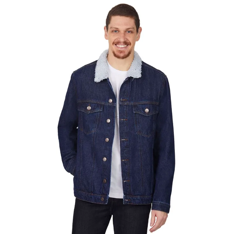 Jaqueta Masculina Pelo Raw Denim Polo Wear Jeans Escuro GG