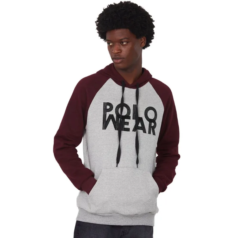 Blusa De Moletom Polo Wear Mescla Médio Cinza G