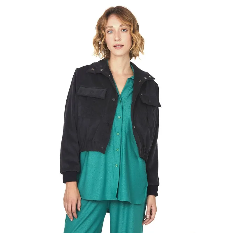 Jaqueta Feminina Bomber Corduroy Polo Wear Preto P