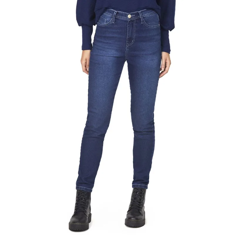 Calça Feminina Skinny Cintura Alta Polo Wear Jeans Médio 42