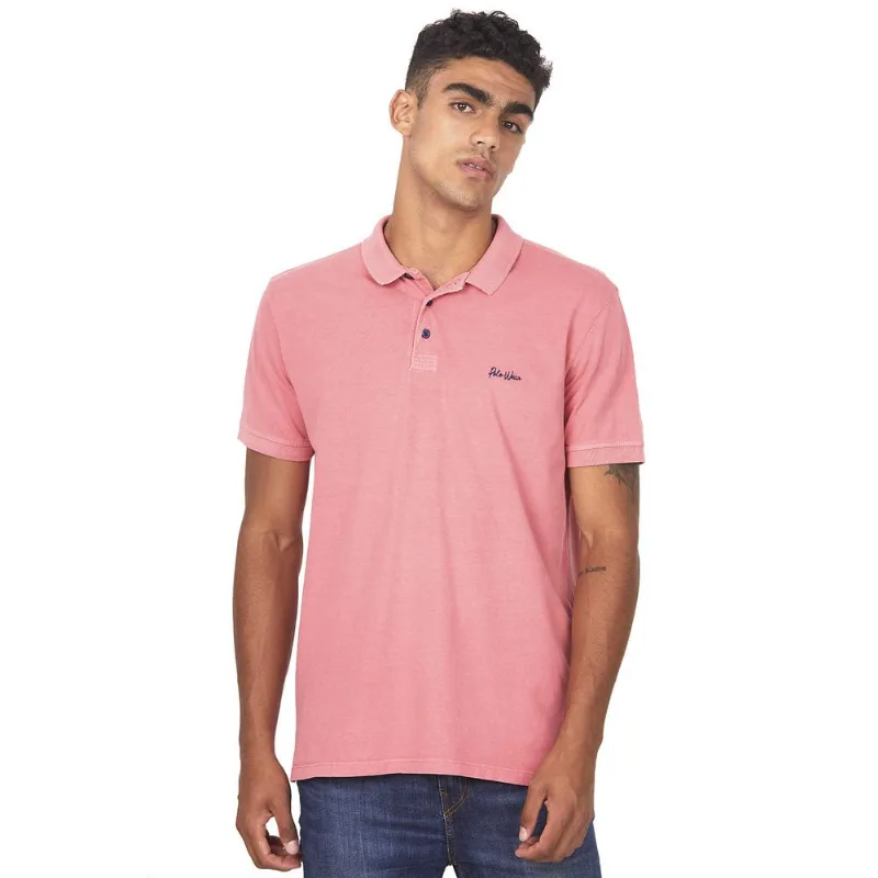 Polo Masculina Com Bordado Manuscrito Polo Wear Rosa Médio GG