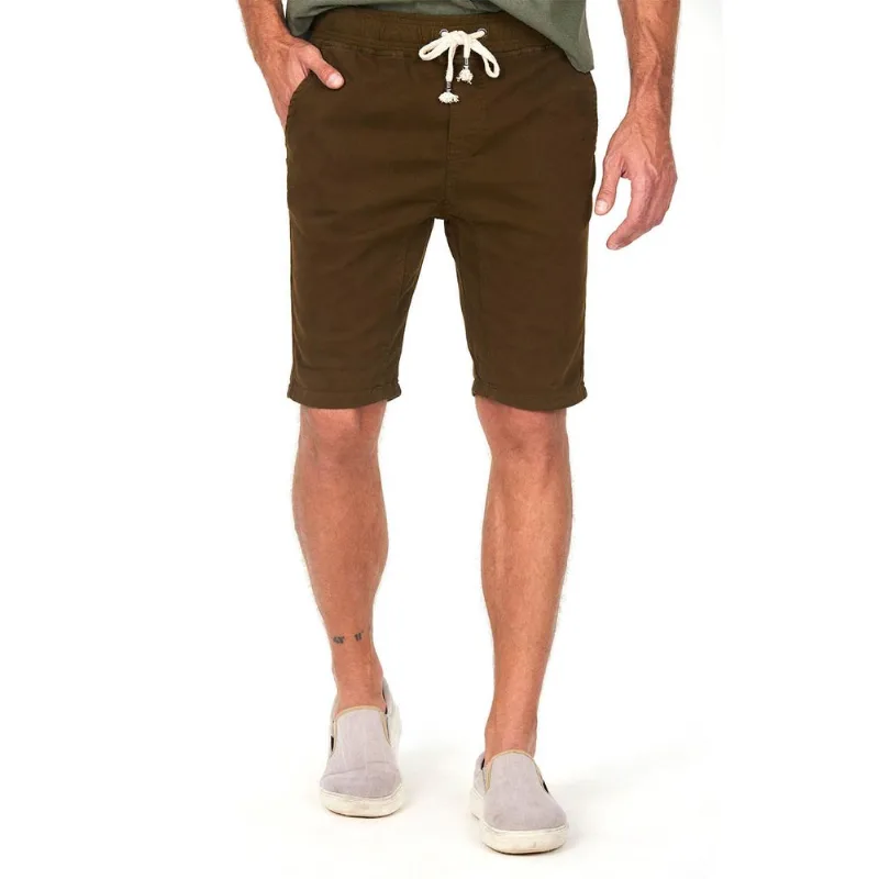 Bermuda Masculina Sarja Jogger Silk Polo Wear Verde Escuro 38