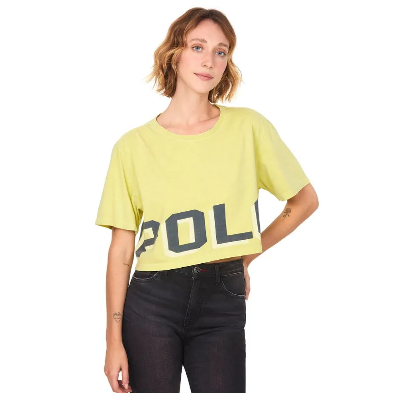 Camiseta Feminina Cropped Polo Wear Amarelo Claro M