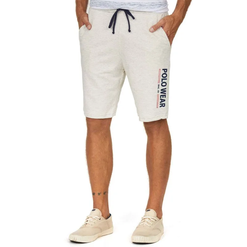 Bermuda Masculina Moletom Polo Wear Off White Branco GG