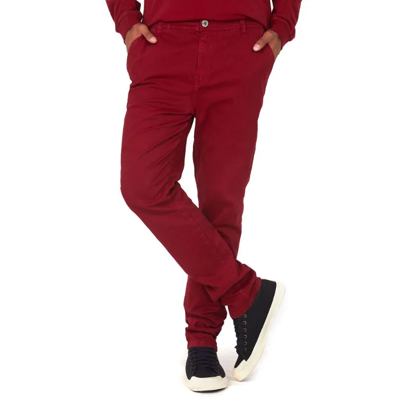 Calça Masculina Sarja Slim Polo Wear Vermelho Escuro 40