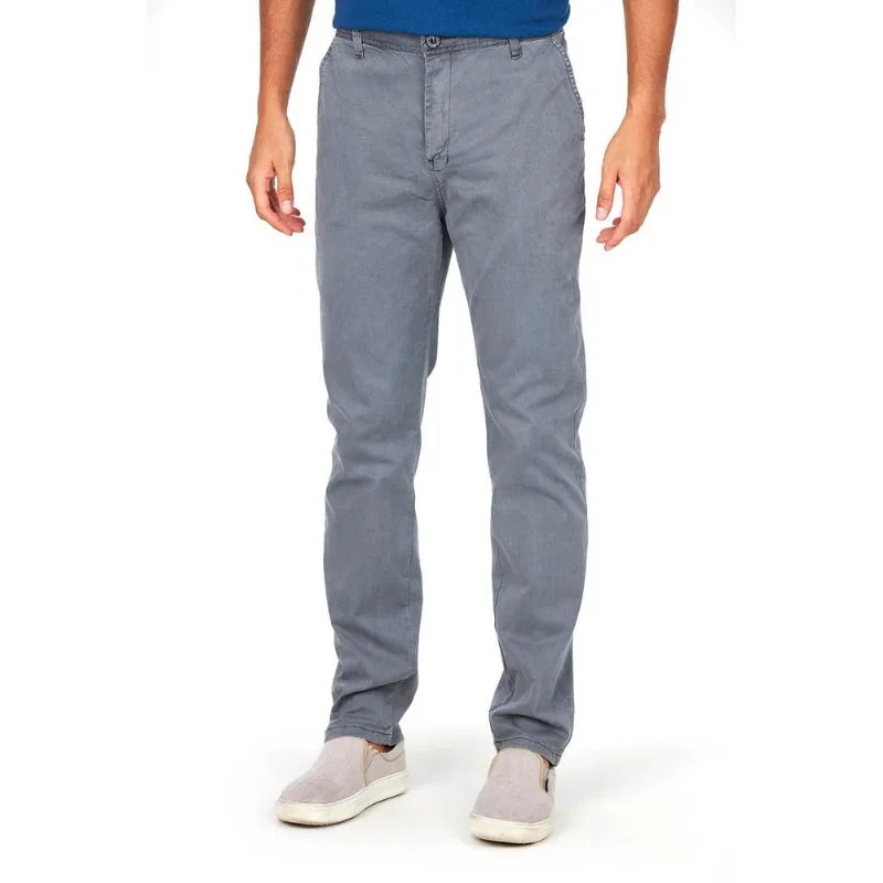 Calça Masculina Sarja Slim Color Polo Wear Cinza Escuro 44