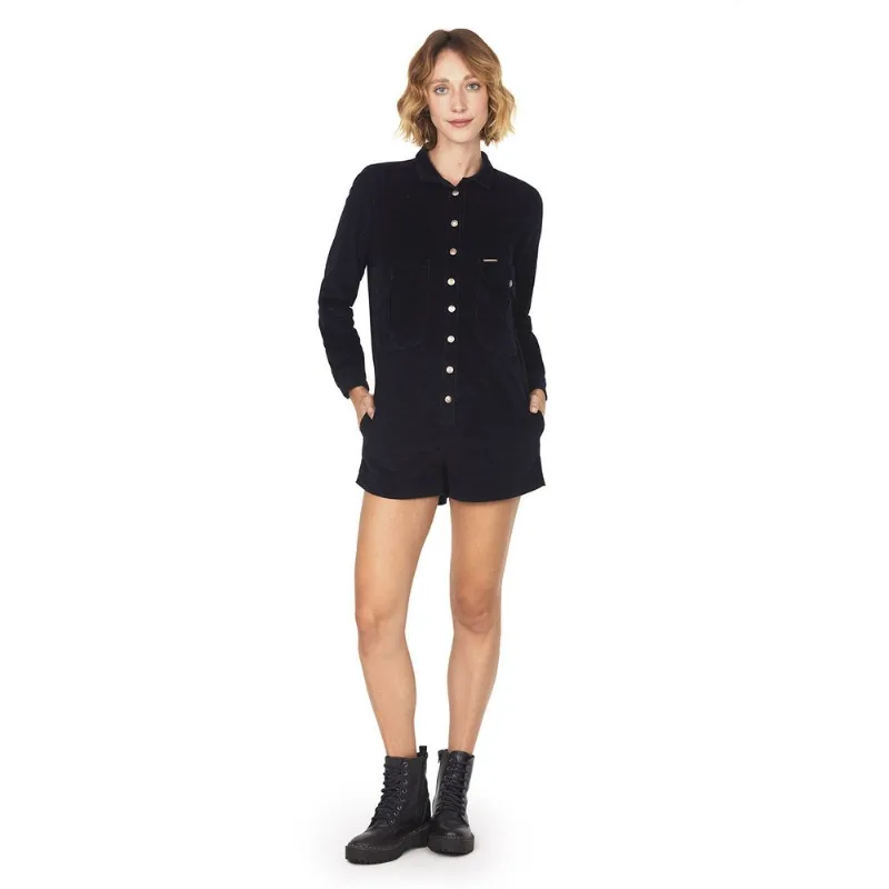 Macaquinho Feminina Veludo Polo Wear Azul Escuro G