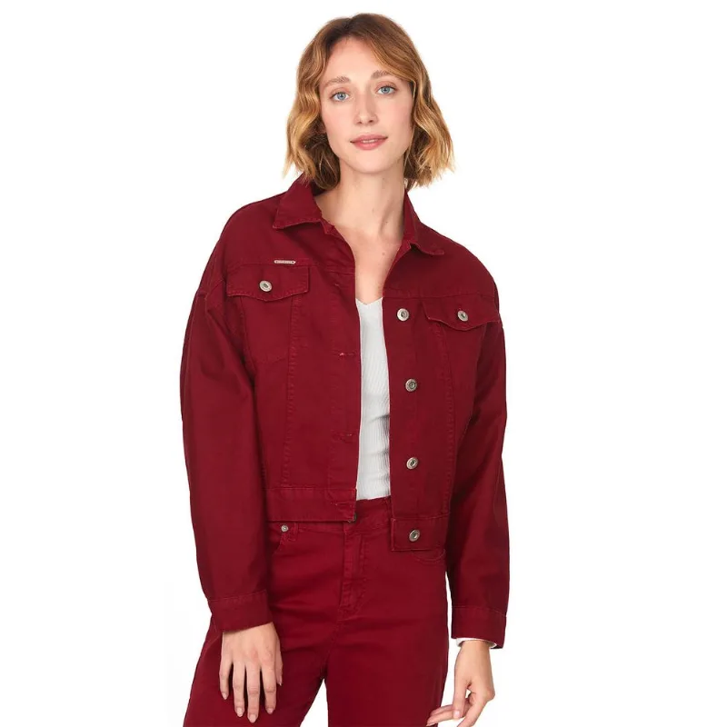 Jaqueta Feminina Sarja Costas Polo Wear Vermelho Escuro M