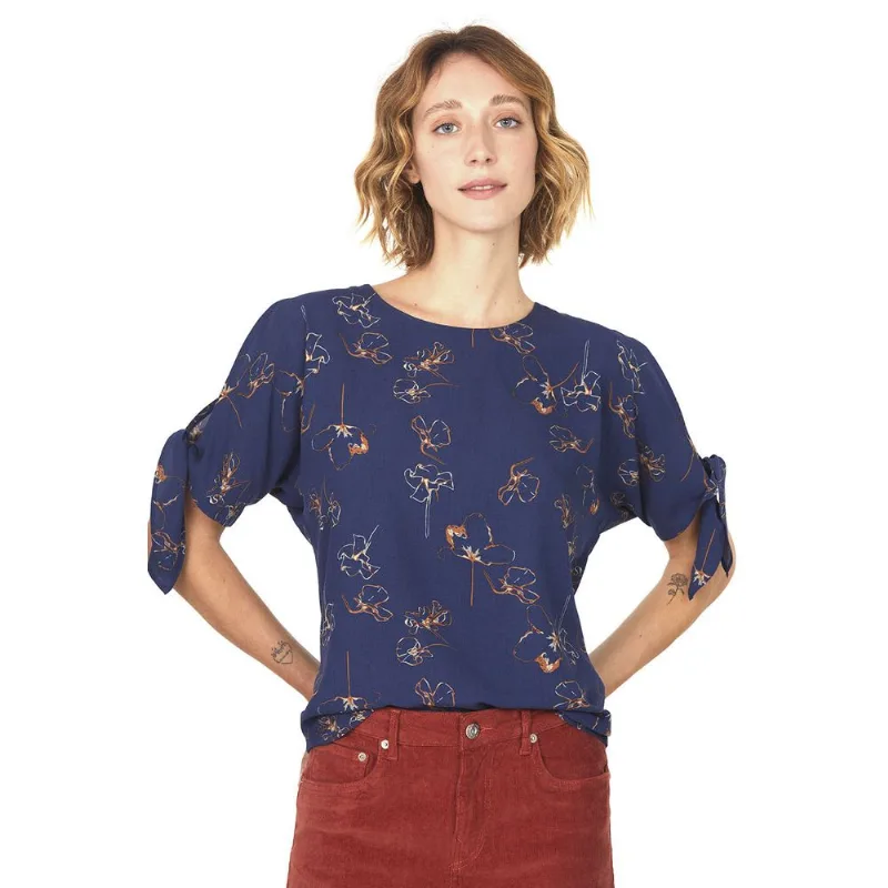 Blusa Feminina Manga Bufante Polo Wear Azul Escuro GG