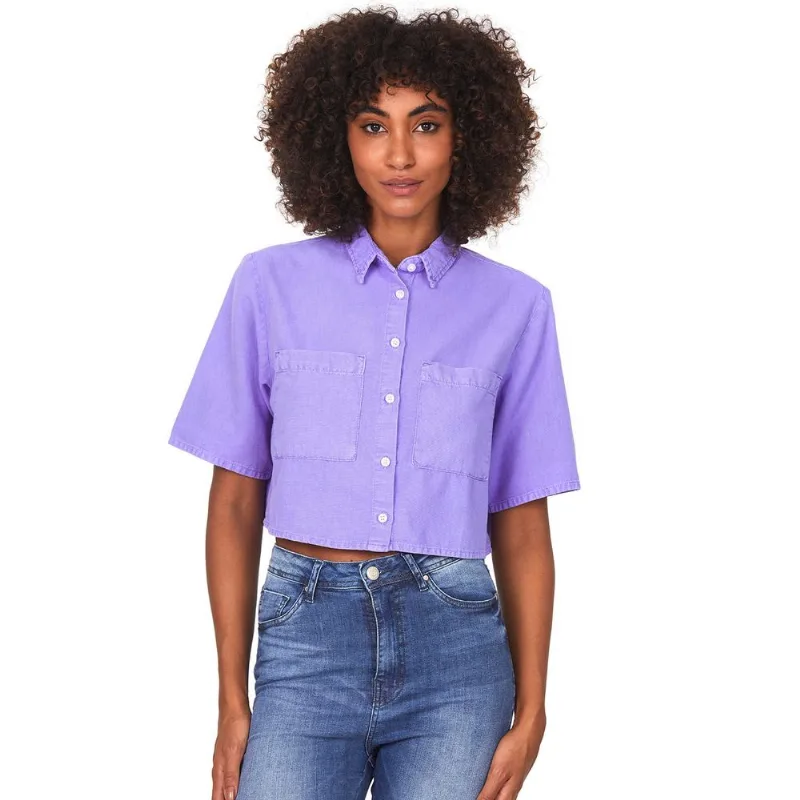 Camisa Cropped Feminina Polo Wear Roxo Claro P