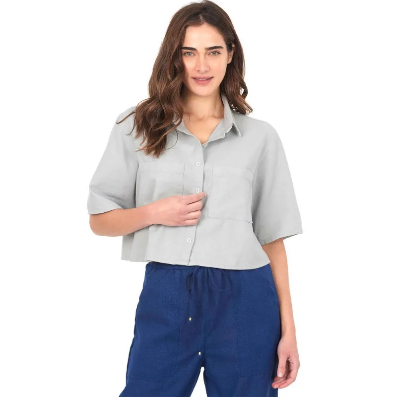 Camisa Cropped Feminina Polo Wear Cinza Claro G