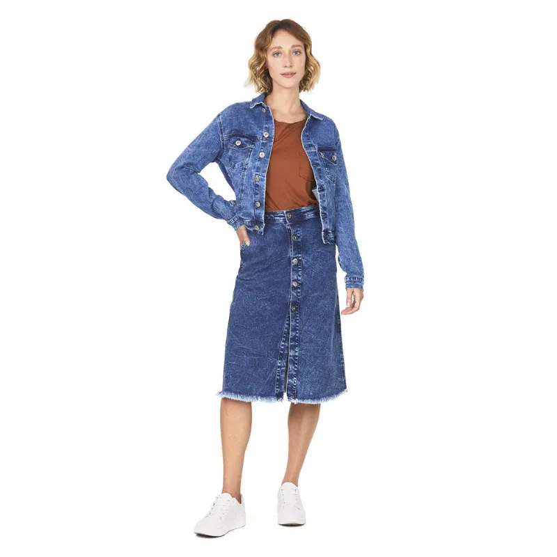 Jaqueta Feminina Clássica Polo Wear Jeans Médio P