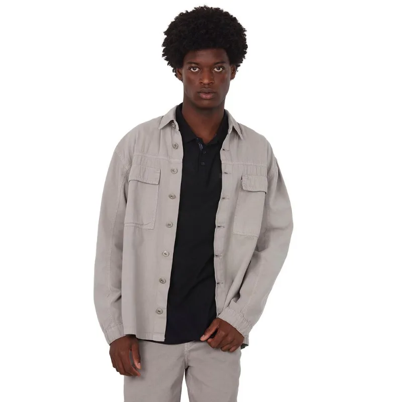 Jaqueta Masculina Sarja Overshirt Polo Wear Cinza Médio M
