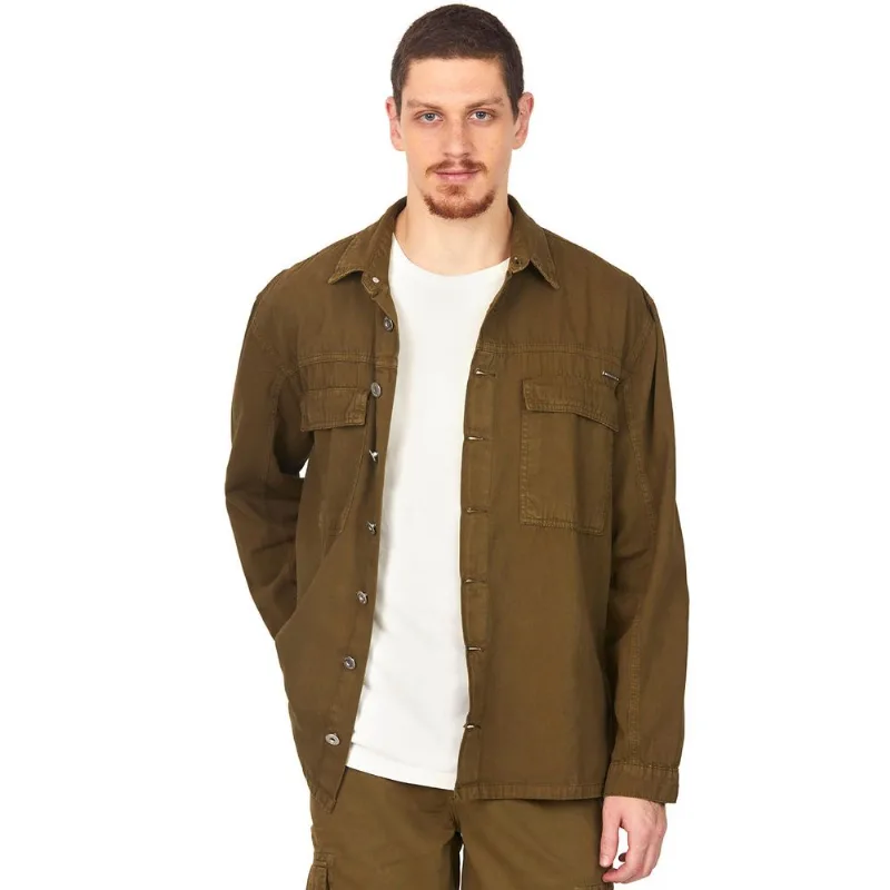 Jaqueta Masculina Sarja Overshirt Polo Wear Verde Escuro GG