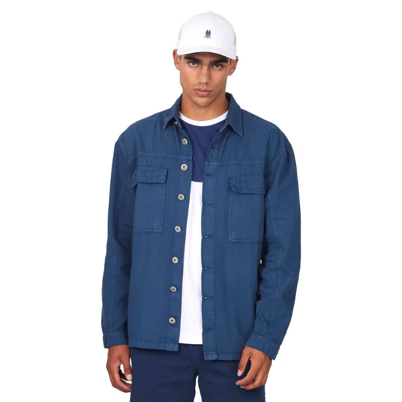 Jaqueta Masculina Sarja Overshirt Polo Wear Azul Escuro GG