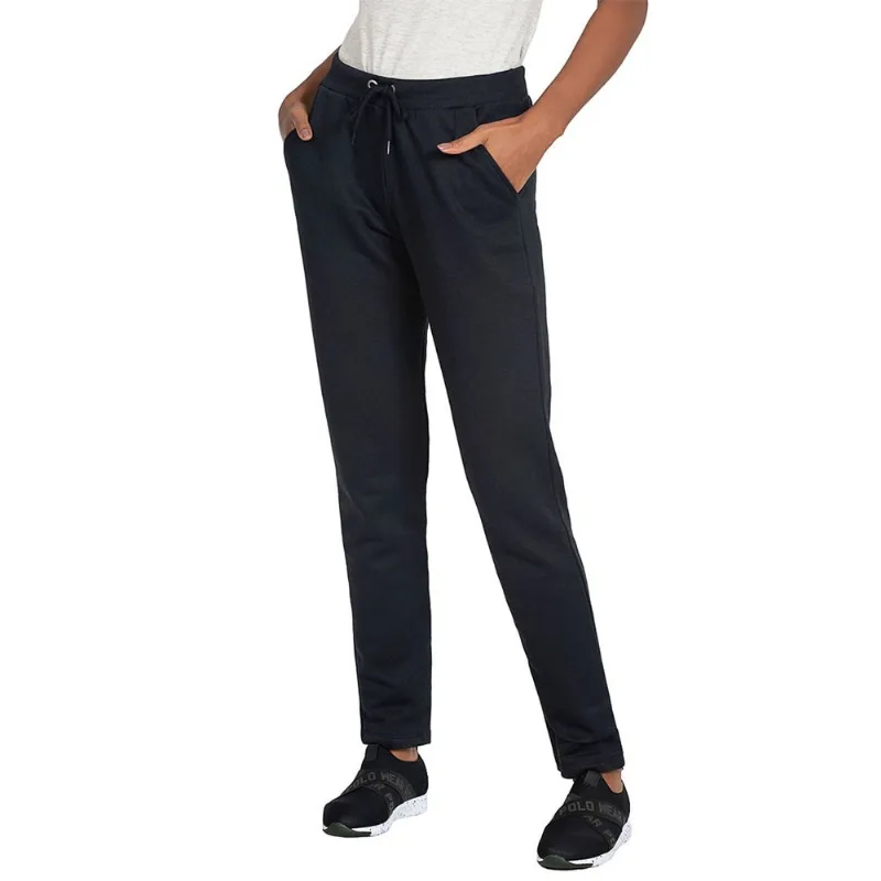 Calça Feminina Básica Moletom Reta Com Bolso Polo Wear Preto P
