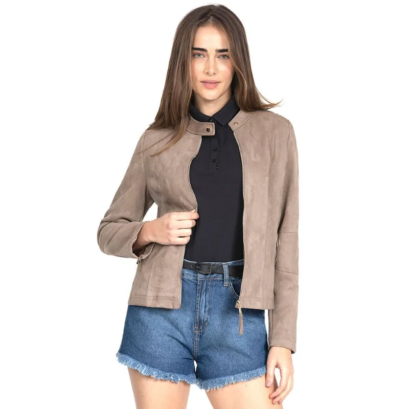 Jaqueta Suede Feminina Polo Wear Bege Claro PP