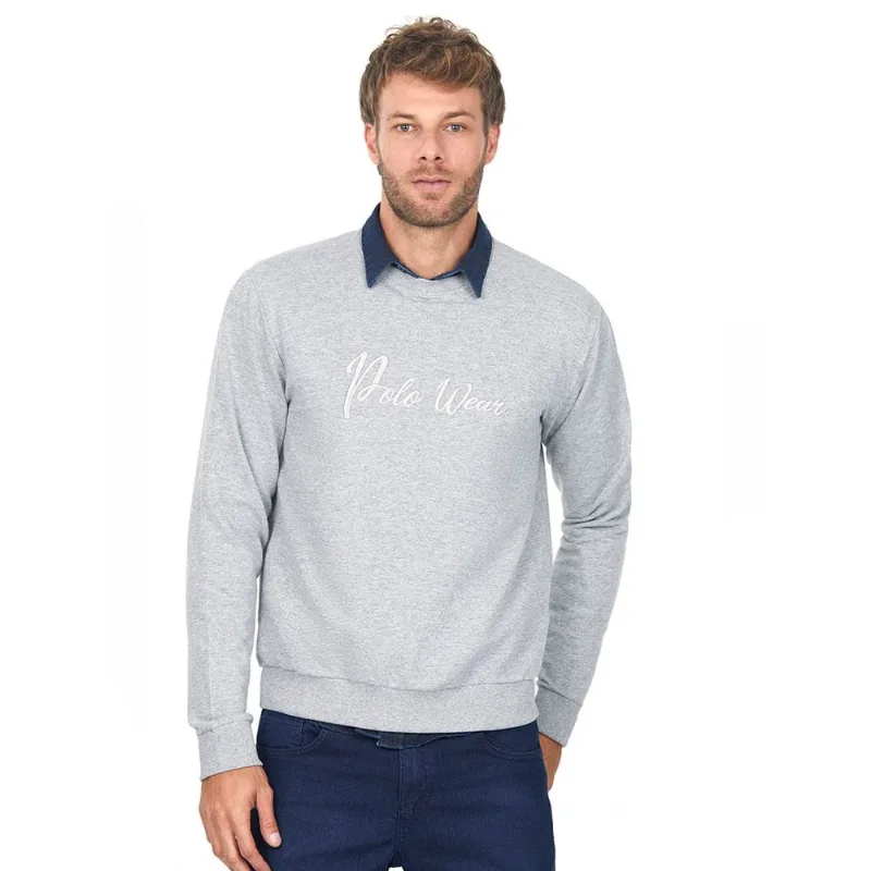 Moletom Básico Mescla Polo Wear Cinza GG