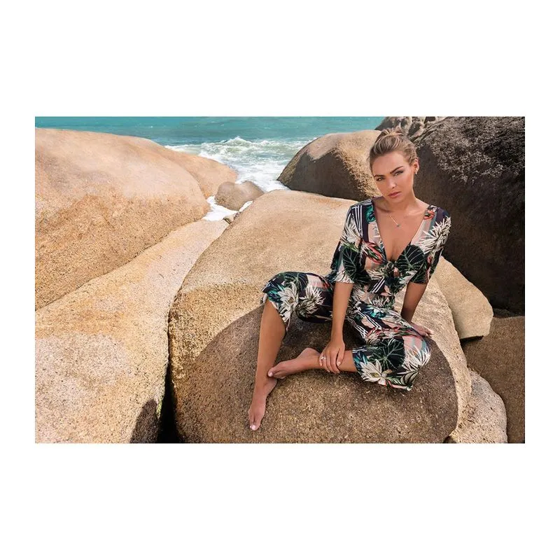 Macacão Pantacourt Estampado Feminino Endless Azul M