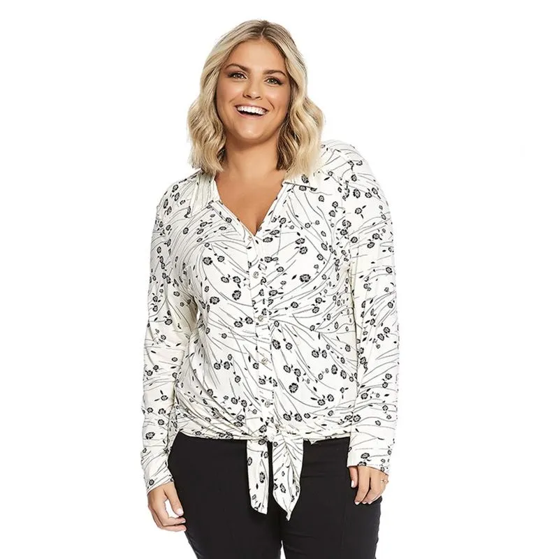 Blusa Alongada Feminina Secret Glam Bege Plus G