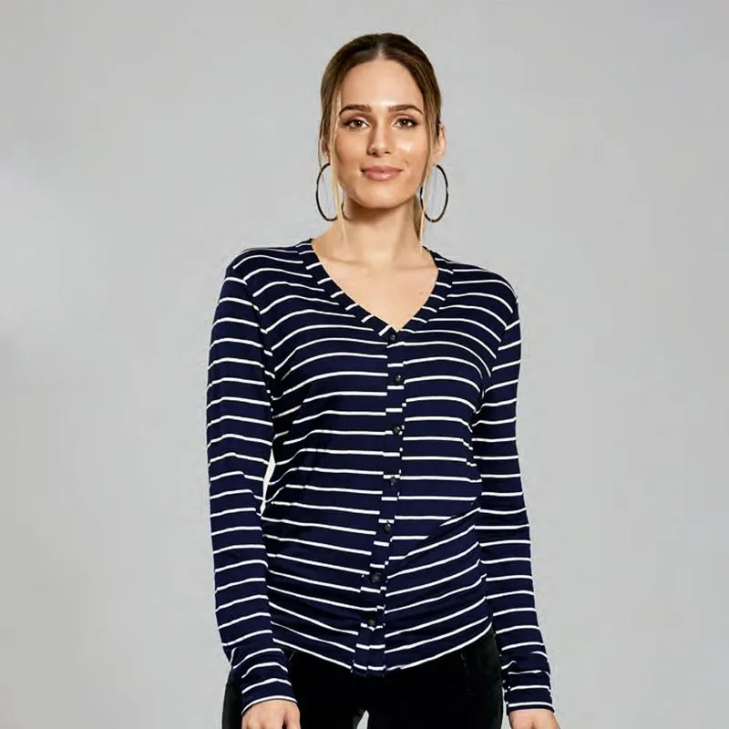 Cardigan Feminino Listrado