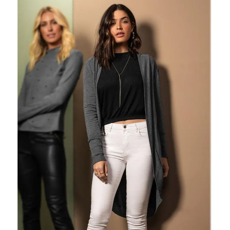 Cardigan Feminino Molecotton Endless Cinza M