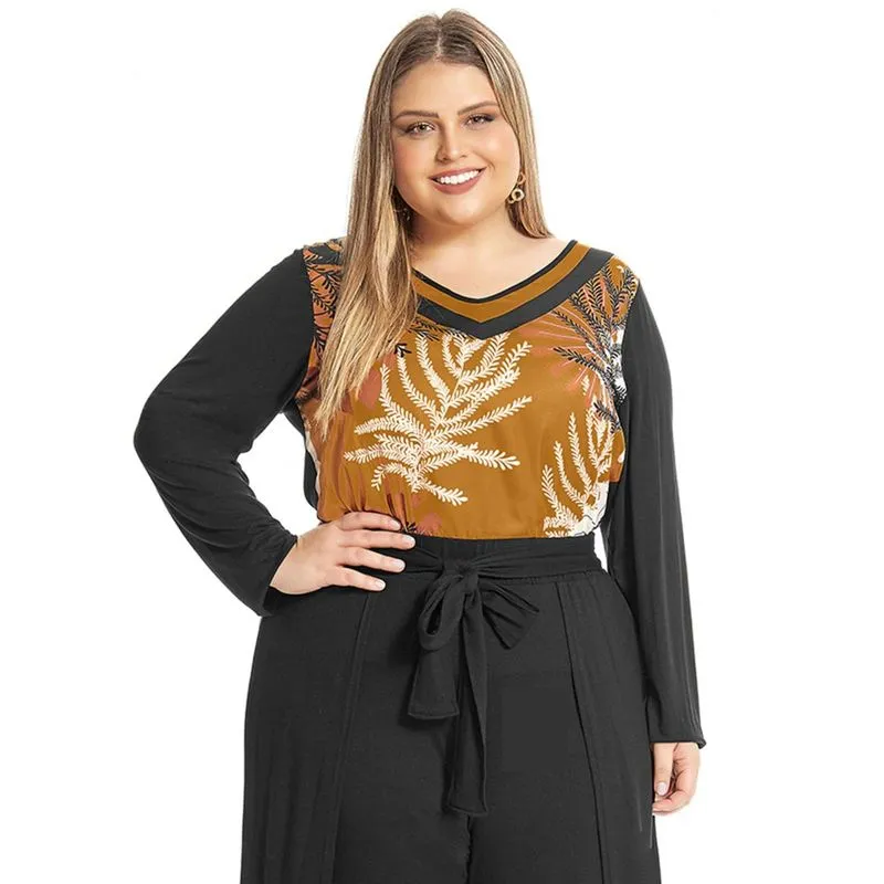 Blusa Feminina Estampa FrontalRovitex Plus Preto M